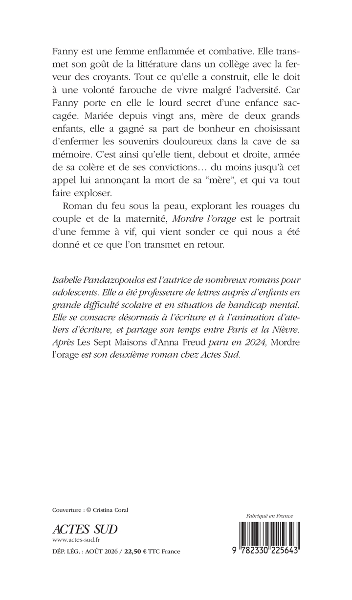 Mordre l'orage - Isabelle Pandazopoulos - ACTES SUD