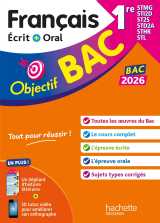 Objectif bac 2026 - français écrit et oral 1res stmg - sti2d - st2s - stl - std2a - sthr