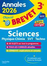 Annales brevet 2026 - sciences 3e - sujets et corrigés