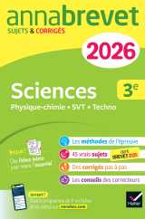 Annales du brevet 2026 - annabrevet sciences (physique-chimie, svt, technologie) 3e - nouveau brevet