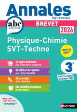Annales brevet physique chimie - svt - techno 2026 - corrigé