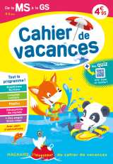 Cahier de vacances 2025, de la ms vers la gs 4-5 ans