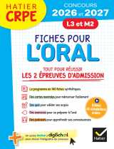 Hatier crpe -  fiches pour l'oral - tout pour réussir les épreuves d'admission - l3 - m2 - 2026/2027